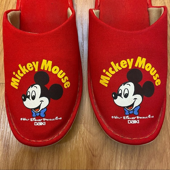 Vintage Disney Women’s Mickey Mouse Walt Disney Productions Daiki Slippers 8 - Picture 5 of 9